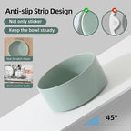 Havniva Raised Cat Bowl 5.1” Elevated Ceramic Cat Food and Water Bowl | Cat Bowls Elevated, Whisker Friendly Cat Bowl, Non-Slip Wood Stand, Food-Grade Ceramic, Wide Opening, Dishwasher Safe