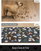 Pet Feeding Mat-Absorbent Dog Mat for Food and Water Bowl-No Stains Quick Dry Water Dispenser Mat-Dog Accessories Pet Supplies-Bowl for Messy Drinkers（DARKFLOWERS,16"x24"