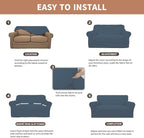 Easy-Going 100% Waterproof Oversized Chair Couch Cover, Stretch Sofa Cover | Dual Waterproof Sofa Slipcover, Leakproof Furniture Protector Against Stain Spill from Kids, Pets, Dog, Bluestone