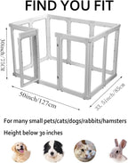 Acrylic Dog Playpen Indoor, 30" H 10 Panels Clear Dog Play Pen | Transparent Puppy Playpen, Easy Assembly. Exercise Pen For Small/Medium Dogs. Indoor Training, Play & Safe Containment
