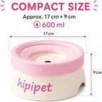 Dog Water Bowl No Spill with Floating Disk,Floating Pet Water Bowl for Dogs and Cats, for Travel and Home (Pink+White(600ml))
