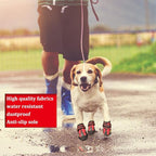 CovertSafe& Dog Boots for Dogs Non-Slip, Waterproof Dog Booties for Outdoor, Dog Shoes for Medium to Large Dogs 4Pcs with Rugged Sole Black-Red