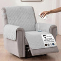 Sofa Shield 100% Waterproof Couch Cover with Patented Straps, Slip & Stain Resistant, Machine Washable Sofa Slipcover for Dogs Cats Pets Kids, 28 inch Seat, Large Recliner, Light Gray