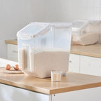 15 Liter / 30 lbs Rice Storage Container with Measuring Cup, BPA free, For Rice | Grain | Pet Food | Flour, 1 count, Clear