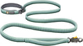 Ruffwear, Roamer Lock Dog Leash, Hands-Free Waist Option, Auto-Locking Talon Clip, Shock-Absorbing Stretch, Padded Handle, Traffic Handle, Trail-Tough for Any Adventure, River Rock Green, 7.3'-11'