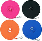 Waterproof Dog Training Leash 50FT 30FT 15FT 10FT 5FT Heavy Duty Recall Long Lead for Large Medium Small Dogs (30FT, Pink)