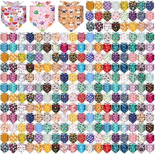 Geyoga 240 Pcs Dog Bandanas Bulk Summer Pet Bandanas with Paw Print by Geyoga