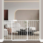 Fairy Baby 53-57.5 inch Extra Wide Baby Gates Auto Close Child Safety Gates | Pressure Mounted Banister Stairs Doorways Hallway, Adjustable Metal Dog Gate with Door for Kids or Pets, Double-Lock, White