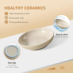 Havniva Ceramic Cat Bowls, Shallow Cat Dishes, Cat Food Plate Set of 3 | Wide Opening, 5.6” Cat Plates, Ceramic Cat Food Bowls for Wet & Dry Food, Non-slip Rubber Base, Whisker Friendly Cat Bowl