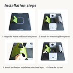 Cat Tunnel Mat for Indoor,4-Way Felt Cats Play Mat Cat Cave for Hide & Seek | Furphoria 39.4" Large Cat Tunnel with 6 Pcs Toys Set Interactive Cat Enrichment for Foldable Kitten Tunnel (Dark Gray)