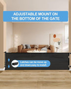 Veraste Retractable Baby Gate,Mesh Baby Extra Wide Gate,Extra Long Dog Gate,33" Tall,Large Extends up to 150" Wide,Child Safety Extra Large Gate for Doorways, Stairs, Indoor/Outdoor（Black,33"x150"）