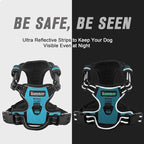 BARKBAY No Pull Dog Harness Front Clip Heavy Duty Reflective Easy Control Handle for Large Dog Walking(Blue,L)