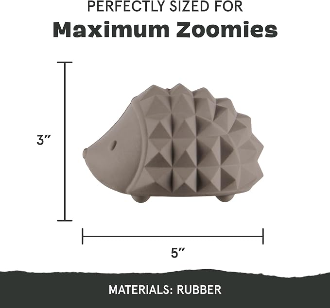 Barkbox Sven The Hedgie Super Chewer Dog Toy | Natural Rubber, Wacky Bounce & Rippled Texture | Durable Dog Toy for Aggressive Chewers, Medium to Large Dogs