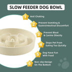 Havniva Slow Feeder Dog Bowls, Ceramic Dog Bowl Slow Feeder for Fast Eater | 1.6 Cups Puzzle Dog Food Bowl, Slow Feeding Bowls for Medium Dogs, Non-Slip Rubber Base, Anti-Choking