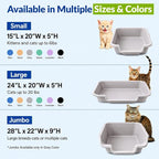 KittyGoHere Senior Cat Litter Box, Jumbo Litter pan, 2 Pack Misty Gray | Open Top Low Entrance Kitty Litter Box, Lightweight Low Entry Litters Box, Durable Design for Easy Cleaning, Made in USA