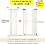 Lumizone 55.12" Extra Tall Pet Gate Extension Kit 16.73" Wide Cream | Extra Tall Cat Gate for Dog Doorway Hallway Stairs Pressure Mounted 1.37" Gap No Drilling
