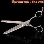 High-end Professional Dog Grooming Thinning Scissors Teeth Cutting Blending Shears Pet Texturizing Shears 7 Inch Extremely Very Sharp Stainless Steel Alloy For Cat Other Animals Groomer