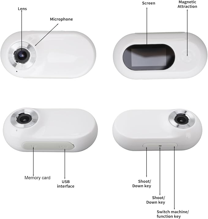 XUMIUZIY Pet Collar Camera, 1080P Camera for Dogs Cats with LCD Display, 170° Wide Angle, 5 Minutes Video Recording, 3 Hours Battery Life, Mini Action Cameras for Video Records