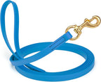Viper Biothane K9 Working Dog Leash Waterproof Lead for Tracking Training Schutzhund Odor-Proof Long Line with Solid Brass Snap for Puppy Medium and Large Dogs, 20ft Cerulean Blue