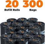 Best Pet Supplies GRS Poop Bags for Dogs - Black, 300 Count, Unscented | Unscented, 50% Post-Consumer Recycled Plastic, Leak-proof, Easy-Tear perforations, Thick Bags, Fits Standard Holders