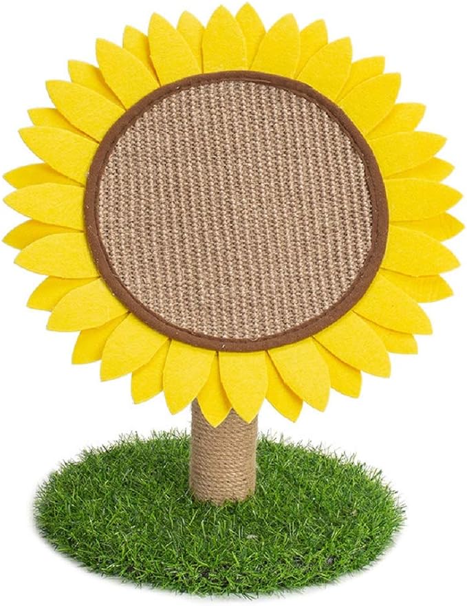 Sunflower Cat Scratching Post with Sisal Covered, Cat Claw Scratcher Pole for Kitten, Flower Cat Tree Furniture Scratch Post