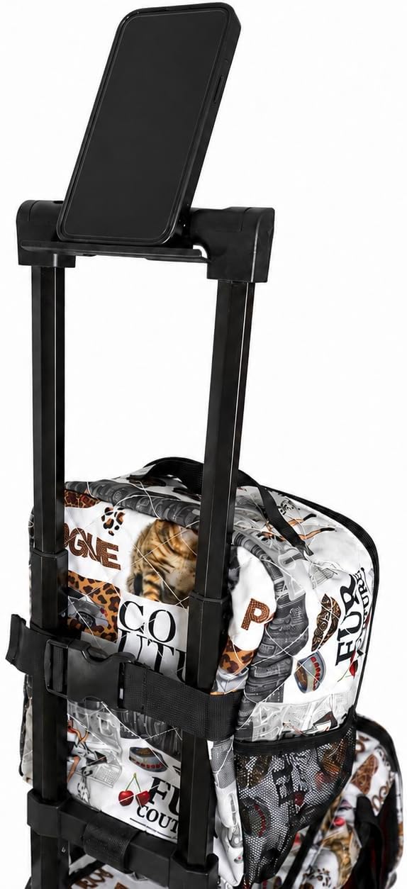 Airline Approved Pet Carrier with Wheels – 6 Removable 360° Spinner Wheels, Telescopic Handle with Phone Holder, Expandable Ventilated Cat & Dog Travel Carrier