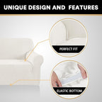 Stretch Chair Cover Chair Slipcovers with Arms 1-Piece Chair Sofa Slipcovers or Living Room Non Slip Armchair Cover Furniture Protector Dogs Pet Friendly(Armchair,Porcelain)