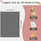 Largest Dog Food Mat, 39.5"x29.5" Silicone Dog and Cat Mat for Food and Water Bowls, Thinken Waterproof Non-Slip XXXL Pet Feeding Mat for Floors (Grayish White)