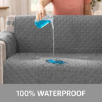 Sofa Shield 100% Waterproof Couch Cover with Patented Straps, Slip and Stain Resistant, Machine Washable Sofa Slipcover for Dogs Cats Pets Kids, 28 inch Seat, Large Recliner, Dark Gray