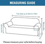 H.VERSAILTEX Stretch Couch Covers for Sofa 1 Piece Slipcovers for Couches and Sofas 3 Seater Couch Cover Feature Thick Checked Jacquard Fabric with Elastic Bottom(Large Sofa 90"-100" Wide, Taupe)