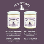 Pet's Favorite Pet Odor Candle, Clean Burning, Long Lasting Lavender Candles with a Natural Fiber Wick and 70 Hour Burn Time, Pack of 2