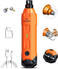 6-Speed Dog Nail Grinder& 3 Grinding Heads with 2 LED Lights | Super Quiet (45 db) Pet Nail grinder 12000RPM & 3 Grinding Ports with Dust Cap Dog Nail Trimmer for Large Medium Small Dogs