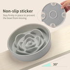 8.26 in Grey Dog Bowl Slow Feeder Ceramic for Medium and Large Breed,Elevated/Raised Slow Feeding Dog Food Water Dish Heavy Weighted,Puppy Dish for Fast Eaters,Puzzle Eating Bowl Modern Maze