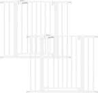 Babelio Pressure Mounted Baby Gate for Stairs, 26-40" Wide Dog Gate,2 Pack | Triple-lock System; Pressure/Wall Mount; Auto-close; 200N Impact Tested; Easy Install for Doorways, Kitchen, Hallway, White