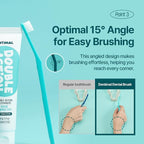 Breezytail Dentimal Double Action Pet Toothbrush (4 Pack) - 0.63" Ultra-Compact Head for Small to Medium Dogs & Cats, Dupont Ultra-Soft 90-Micron Micro-Fine Bristles, 15° Angled