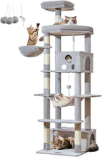 Taoqimiao 79in Cat Tree, Tall Large Cat Tower for Indoor Adult Cats S10W | Easy assembly, Sturdy, Multi Level, Easy Clean, Cozy Condo, Perches, Baskets, Suitable for Kittens and Adult Cats