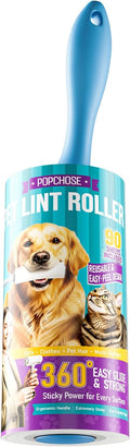 POPCHOSE Lint Roller for Pet Hair Extra Sticky, 90 Sheets with 1 Handles | Dog and Cat Hair Remover for Clothes, Furniture, Couch, Lint Roller for Carpet