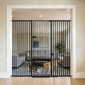 Lumizone Extra Tall Cat Gate 61.02" High 63.39"-67.71" Wide Pet Gate Black | Dog Gate for Doorway Hallway Stairs Pressure Mounted Extra Wide 1.37" Gap No Drilling Auto-Close One-Handed Operation