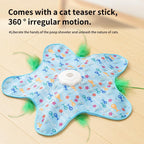 Rechargeable Automatic Cat Toy, 3-Mode Touch-Activated Interactive Toy with Random Motion, Concealed Feather & Squeaky Sound for Indoor Cats & Kittens (Yellow) - Image 4