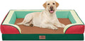 Comfort Expression Orthopedic Dog Bed for Extra Large Dogs with Bolster | Waterproof Dog Couch Bed with Washable Cover & Non-Slip Bottom, Supportive Egg Crate Foam XL Pet Bed, 42x30 Inch
