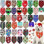 40 Pcs Christmas Dog Bandanas Bulk Adjustable Xmas Dog Scarves Bibs Triangle Reversible Puppy Bandana Pet Neckerchief Scarf Washable Cat Scarf for Small Medium Large Dogs Pet Grooming Accessories by Sadnyy