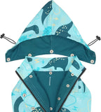 HDE Double-Layer Zip Dog Raincoat Poncho with Removable Hood and Leash Hole for Small to 3XL Dogs and Puppies - Dinosaurs - 3XL - Polyester