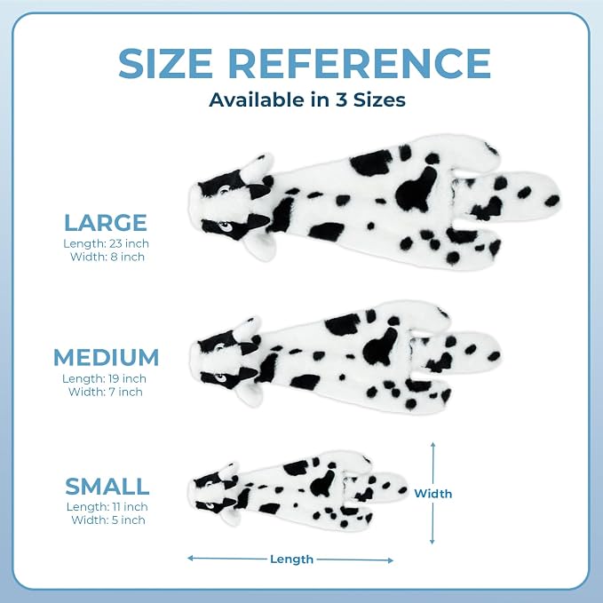 Best Pet Supplies Squeaky Dog Toys with Soft Durable Fabric for Small, Medium and Large Pets Interactive Toy for Indoor Play, Supports Active Biting and Play - Sheep, Cow, size L