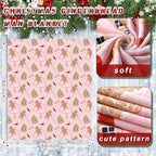 Fuweave Pink Gingerbread Man Christmas Throw Blanket Gifts 50 x 60 Inches - Image 2