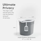 IRIS USA Large Top Entry Cat Litter Box, Hooded Privacy, Gray/White | Multi-Cat Households, Dog Proof Pan, Protected Interior, Enclosed Top Access, Reduced Tracking, Odor Trapping