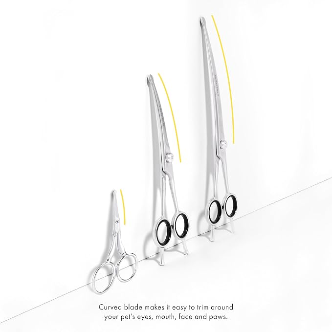 Tweezerman Pet Grooming Scissors-Rounded Tip Trimming Scissor for Dogs/Cats