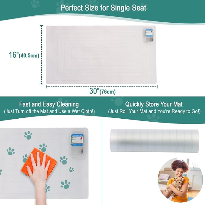 SEERWAY Scat Pet Shock Mat with Tester for Dog & Cat: 3 Training Modes | Keep dogs & cats off couch, bed, counter top Indoor, Build No-Pet boundary, Easy to clean, use and store, Battery operated