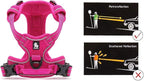JUXZH Truelove No Pull Dog Harness with Easy Control Handle and 2 Leash Attachments,Reflective Adjustable Pet Vest