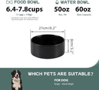 Havniva Ceramic Dog Bowls, 8.3” Dog Food and Water Bowl, Pet Feeding Bowl | Dog Food Bowl for Large Dogs, Food-Grade Ceramic, Dog Water Bowl with Non-Slip Rubber Base, Large Capacity, Dishwasher Safe