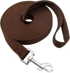 Nylon Training Dog Leash for Small Medium Large Dogs, 15ft 20ft 30ft 50ft Long Leash Dog/Puppy Lead for Obedience Recall Training, Camping (20ft, Brown)